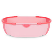 Dětská skládací cestovní vanička s odtokem růžová