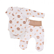 Bavlněná 2D sada oblečení pro miminko Ježek ecru Baby Nellys