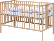 Dětská postýlka s kompletní výbavou přírodní 120 x 60 cm Králíček šedý Scarlett