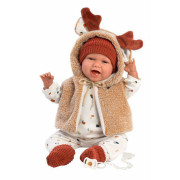 Realistická panenka miminko se zvuky a měkkým látkovým tělem Llorens