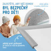 Ochranná páska pěnová šedá pro ochranu hran a rohů skleněného nábytku 1 ks (2 m) Sipo