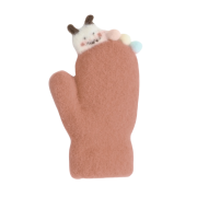 Dětské zimní huňaté palčáky s lamou a bambulkami 2 - 3 roky