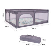 Ohrádka Playpark Grey s matrací BabyGo