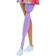 Barbie Modelka - květinové šaty na jedno rameno 