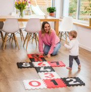 Pěnové puzzle, podložka Čísla, 10 ks, černá/červená/bílá, BabyOno
