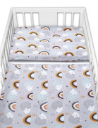 3-dílná sada Mantinel s povlečením Ježek a duha šedé Baby Nellys 