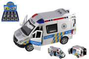 Auto policie 15 cm se zvukem a světlem na setrvačník 