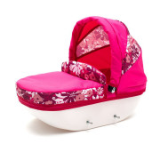 Dětský kočárek pro panenky New Baby Comfort růžový květy