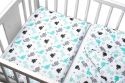 3-dílná sada Mantinel s povlečením Dinosauři bílá 135x100 cm Baby Nellys