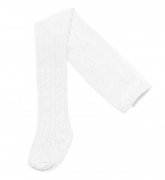 Dětské punčocháče bavlněné s žakárovým vzorem, bílé