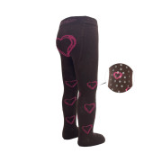 Punčocháče s protiskluzem 3x ABS vel. 92/98 hnědé srdce Be Snazzy