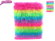 Glamour plyšový zápisník duhový 80 stran