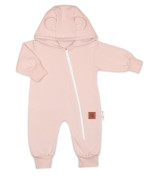 Rostoucí teplákový overal, čepice, botky, 3D, Nature - růžová Baby Nellys