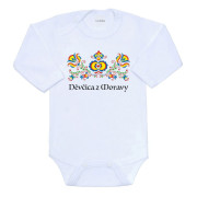 Dětské body s potiskem Lidový vzor Děvčica z Moravy New Baby