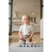 Duhový vláček s dvěma vagony - dřevěná skládačka 15 dílů Cubika