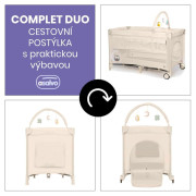 Complet duo cestovní postýlka s druhým dnem a hrazdičkou Asalvo