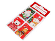 Vánoční papírová visačka/jmenovka na dárky rozevírací 8 ks 