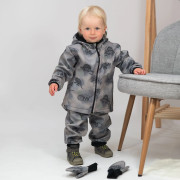 Dětská softshellová bunda Duo Dino dobrodruh - šedá Esito