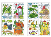 Pohádkový svět - nálepkové puzzle /pohádkový svět