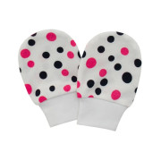 Rukavice bavlna potisk puntík růžová Esito