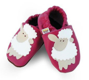 Kožené capáčky barefoot AFELO 6-12 m OVEČKA Eliška malinová