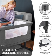 Dětská polohovatelná postýlka Neste grow Light Grey Full Wood Kinderkraft