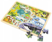 Dřevěné puzzle 48 dílků Viga - Zoo