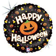 Balónek fóliový kruh - Happy Halloween 18"/46 cm 1ks
