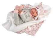 Realistická panenka miminko se zvuky a měkkým látkovým tělem Llorens 