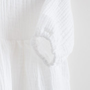 Kojenecké mušelínové šaty s dlouhým rukávem New Baby Elizabeth bílá 