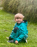 Softshellové kalhoty dětské Medvědi tyrkysové Wamu