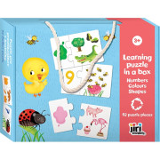 Puzzle pro předškoláky v krabičce Čísla, barvy, tvary