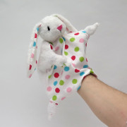 Králík 30 cm bílý, uzlíkový maňásek