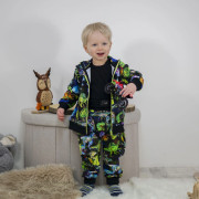 Mikina na zip Hraví dinosauři - černá Esito