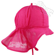 Dívčí letní vázací klobouk s plachetkou Krab Malinový RDX