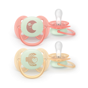 Šidítko Ultrasoft s obrázkem noční 0 - 6 m neutral 2 ks Philips Avent