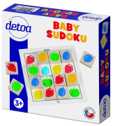 Baby sudoku logická hra dřevo 25 ks Detoa
