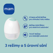 Move elektrická hands-free odsávačka mateřského mléka do podprsenky MAM