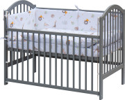 Dětská postýlka s kompletní výbavou 120 x 60 cm šedá Gona Scarlett 