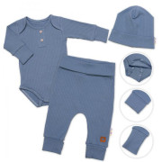 Žebrovaná rostoucí souprava 3D Baby Boy Jeans
