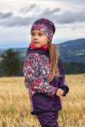 Dětská softshellová bunda Sova fialová Wamu