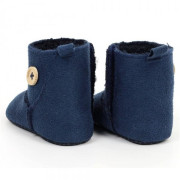 Semiškové kojenecké capáčky/botičky s kožíškem granátové Yo!
