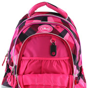 Školní batoh Minnie - Růžovo černé kostky