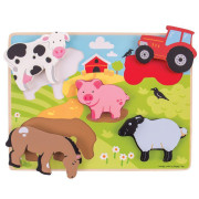 Vkládací puzzle farma Bigjigs Toys