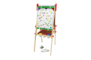 Tabule oboustranná magnetická dřevo černá/bílá 35x43cm s rolí papíru s doplňky 