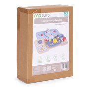 Montessori manipulační deska pro děti – dřevěný panel s volantem a přepínači