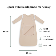 Celoroční spací pytel s odepínacími rukávy Sleepee