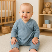 Kojenecký mušelínový overal blue New Baby