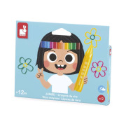 Colorino Trojhranné voskovky 12 barev Janod