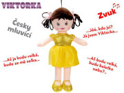 Panenka Viktorka hadrová 32 cm česky mluvící na baterie žlutá 0 m+ 
